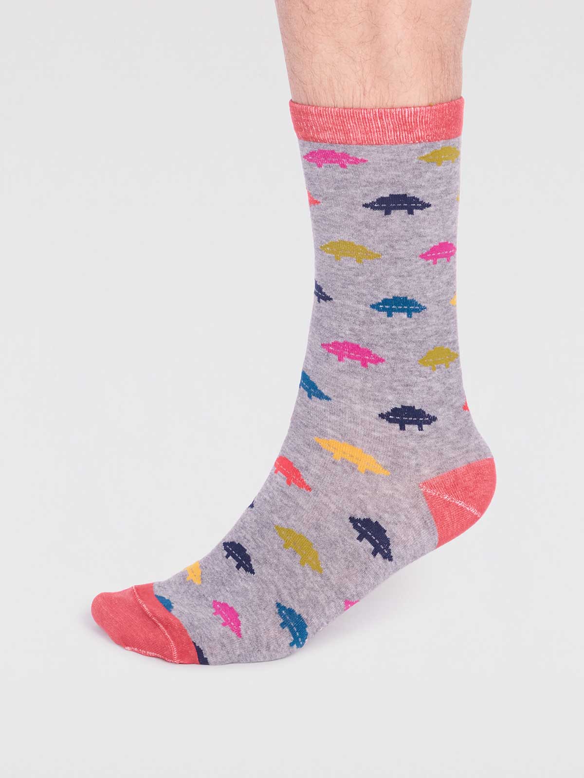 Salas Organic Cotton Rocket Socks - Grey Marle - Flockneti