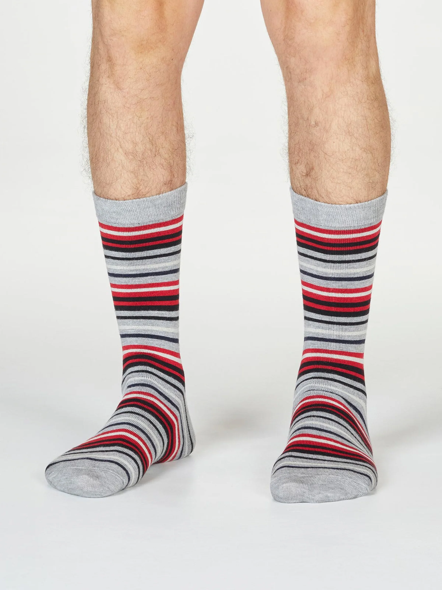 Watson Stripe Socks - Grey Marle - Flockneti