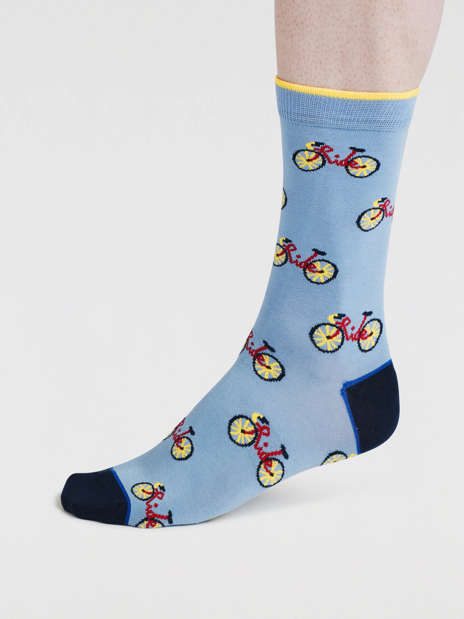 Mens Berne Bike Bamboo Socks - Storm Blue - Flockneti