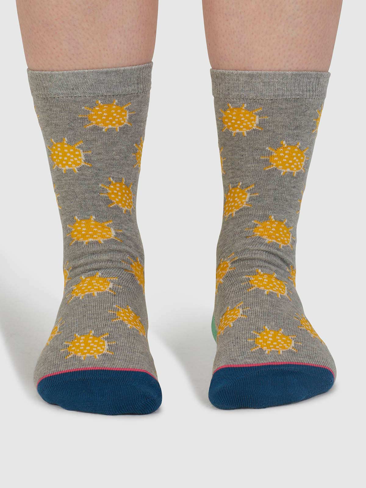 Oriane Weather Organic Cotton Socks - Mid Grey Marle - Flockneti