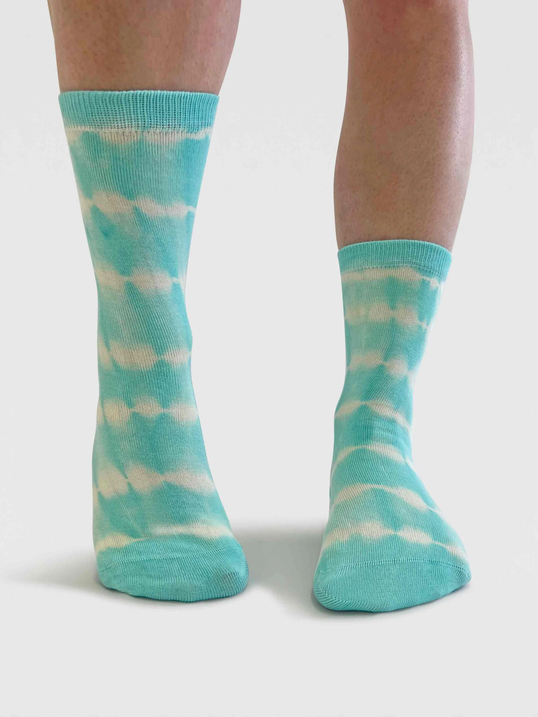 Womens Ana Tie Dye Bamboo Socks - Deep Mint - Flockneti