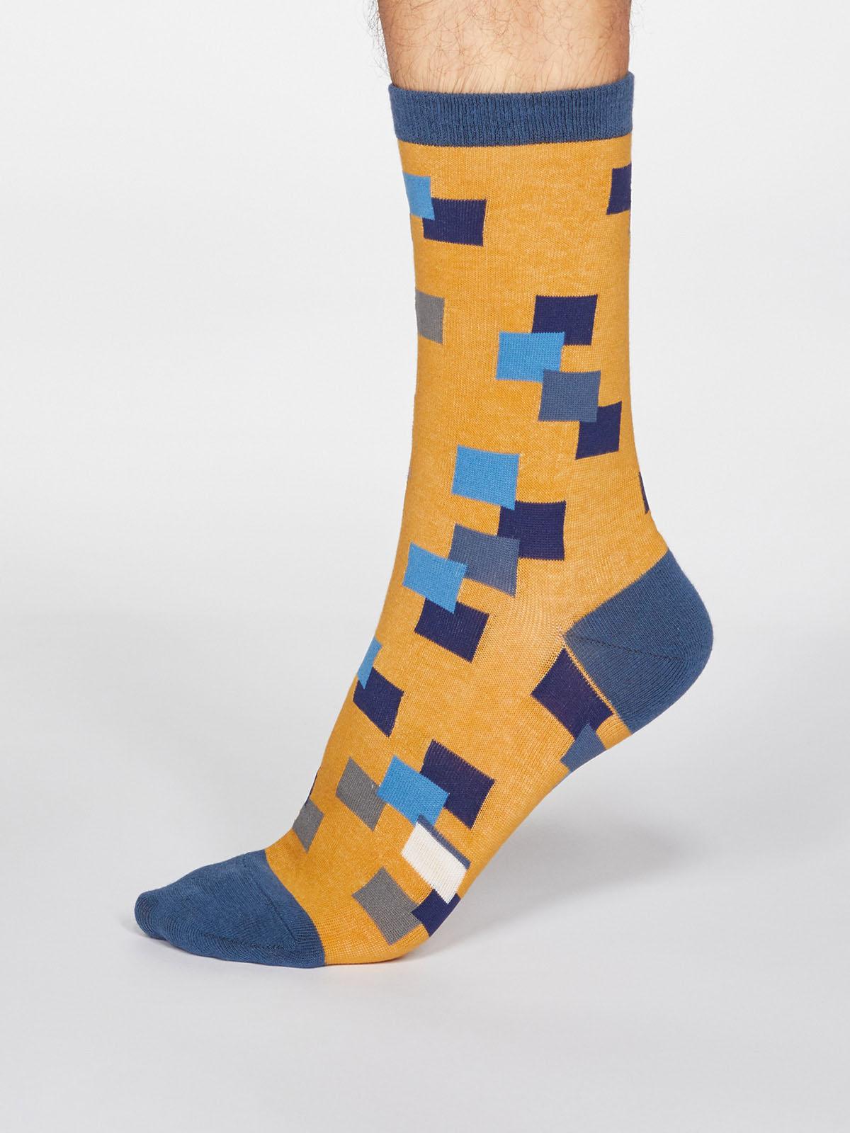 Evan Square Socks - Mustard Yellow - Flockneti
