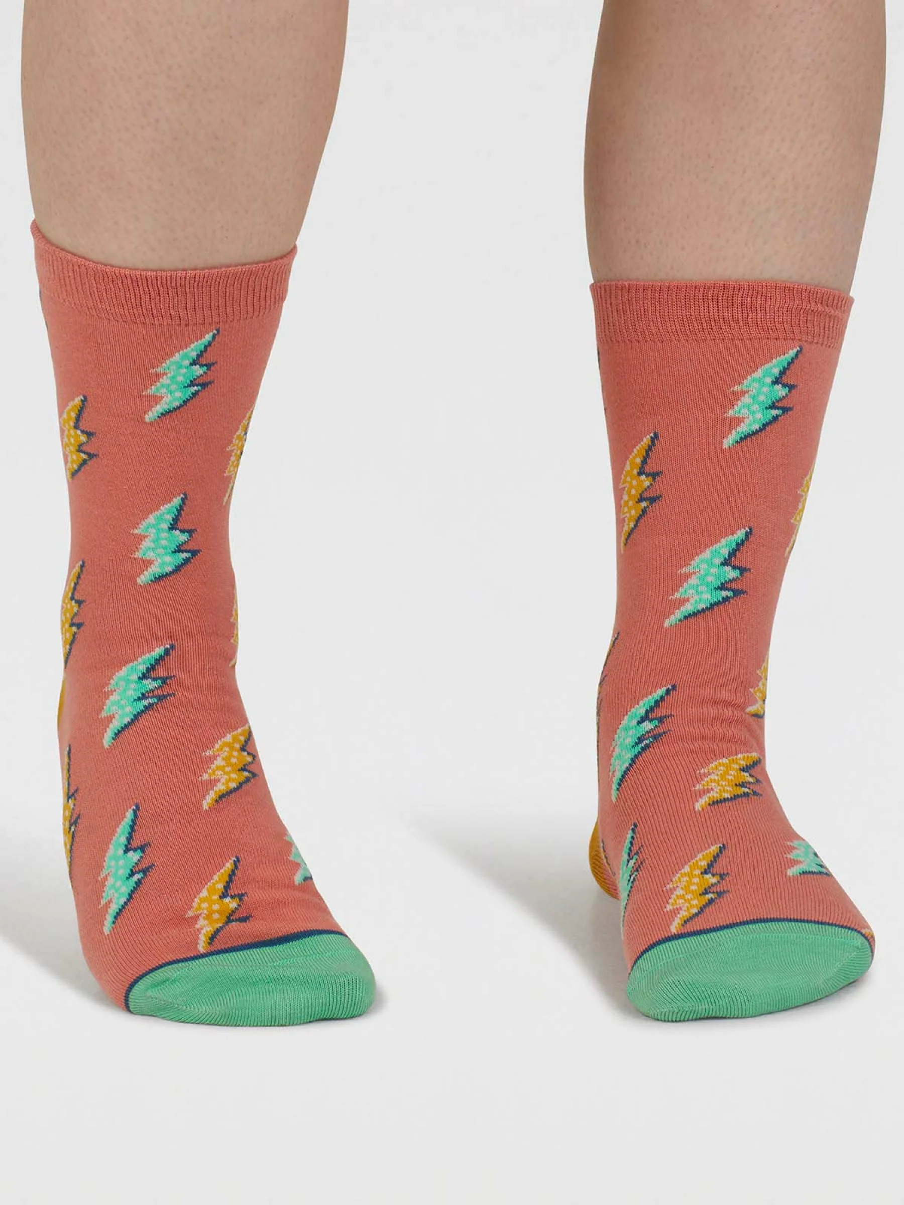 Oriane Weather Organic Cotton Socks - Coral Orange - Flockneti