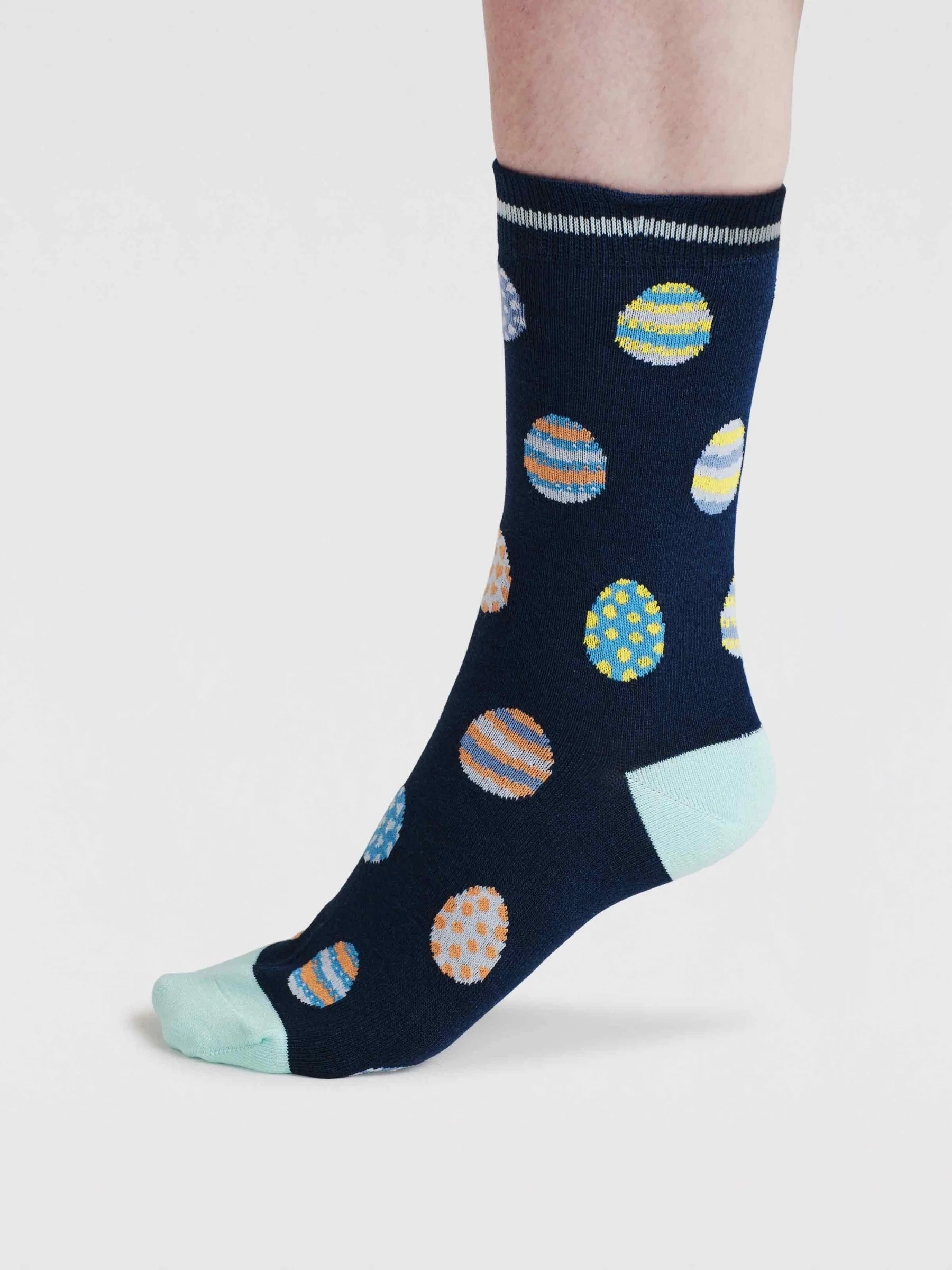 Elsa Easter Egg Bamboo Socks - Navy - Flockneti