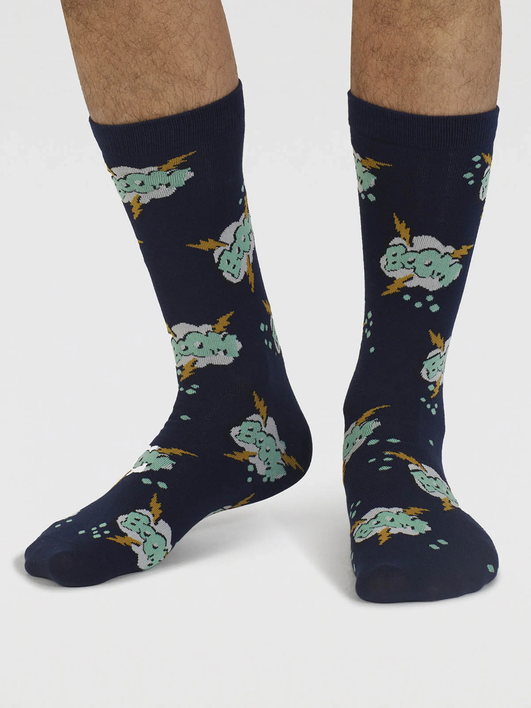 Tayler Art Pop Organic Cotton Socks - Navy - Flockneti