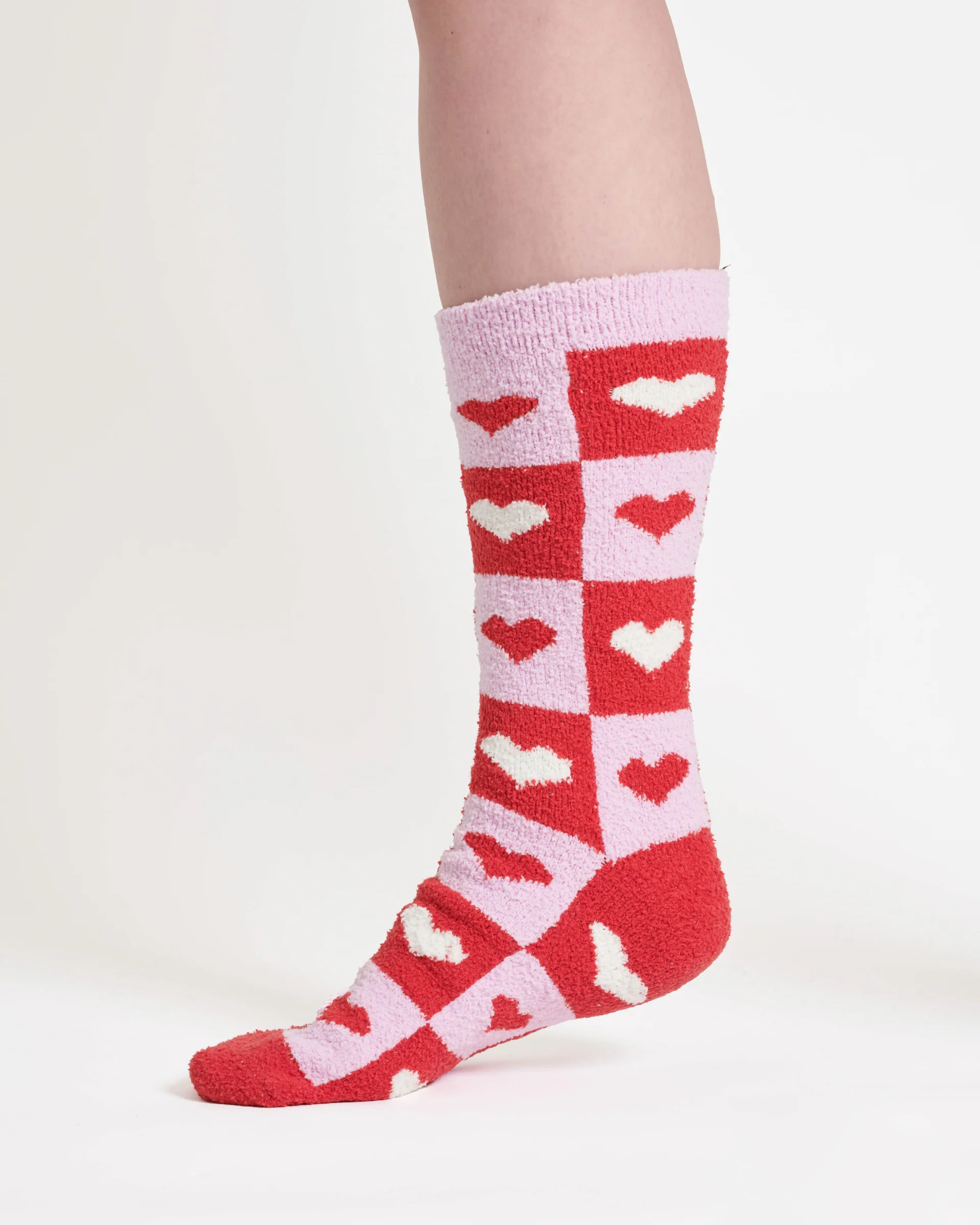 Mono Heart Recycled Polyester Socks - Multi Pink - Flockneti