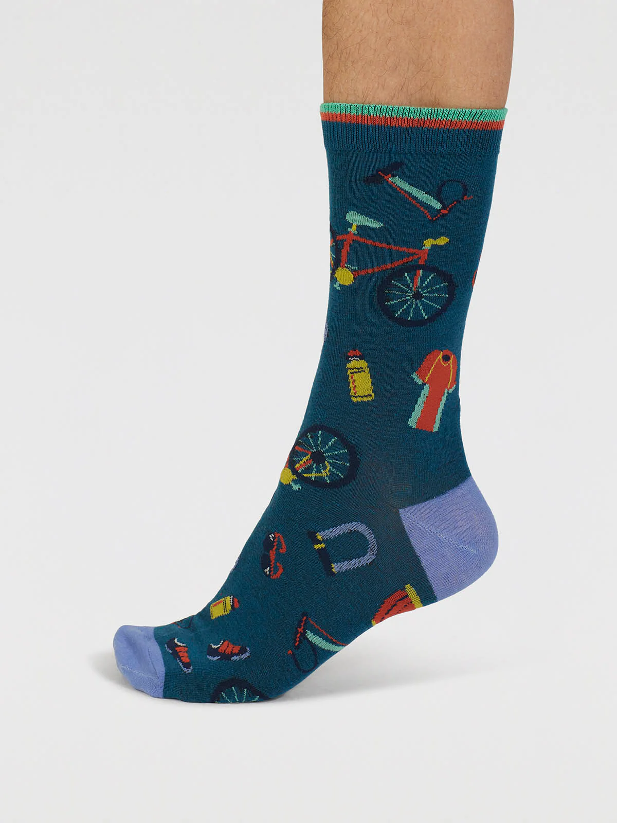 Griffen Bike Parts Organic Cotton Socks - Lake Blue - Flockneti