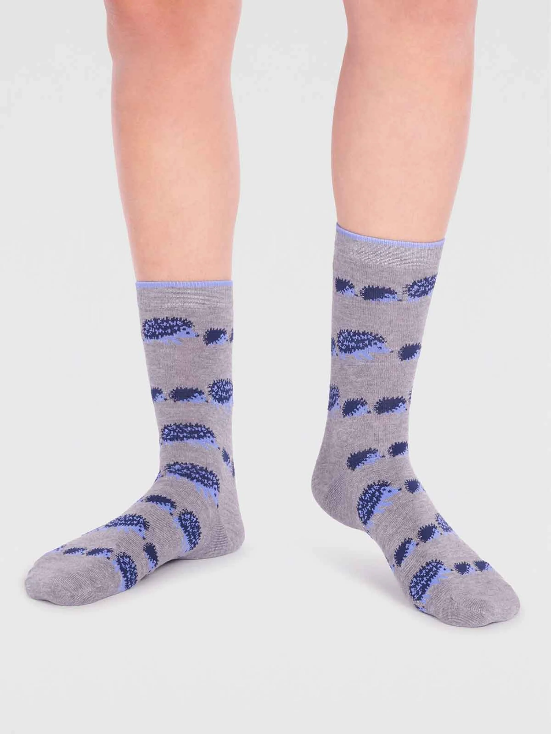 Hadley Bamboo Hedgehog Socks  - Grey Marle - Flockneti