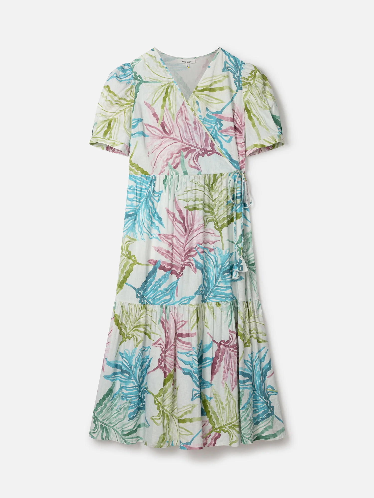 Laurel Hemp Watercolour Wrap Dress - Multi - Flockneti