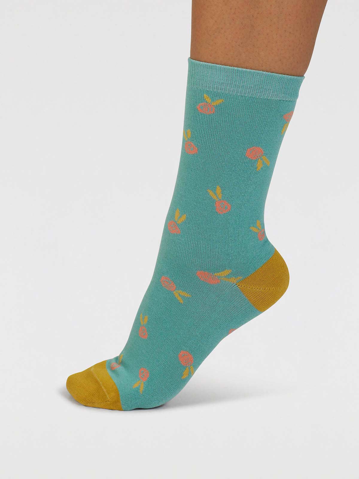 Mapel Floral Bamboo Socks - Pine Green - Flockneti