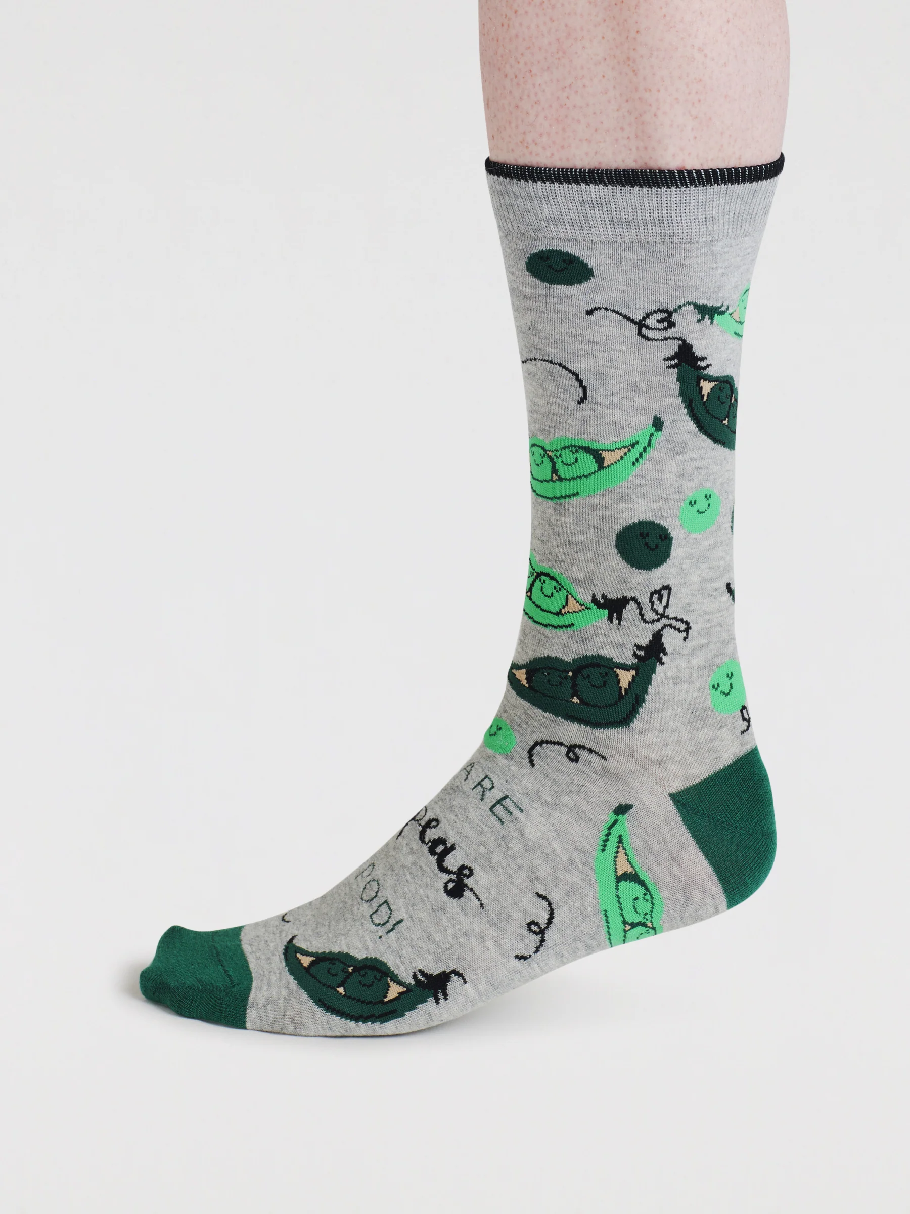Peas In A Pod Bamboo Socks Gift Bag - Grey Marle - Flockneti