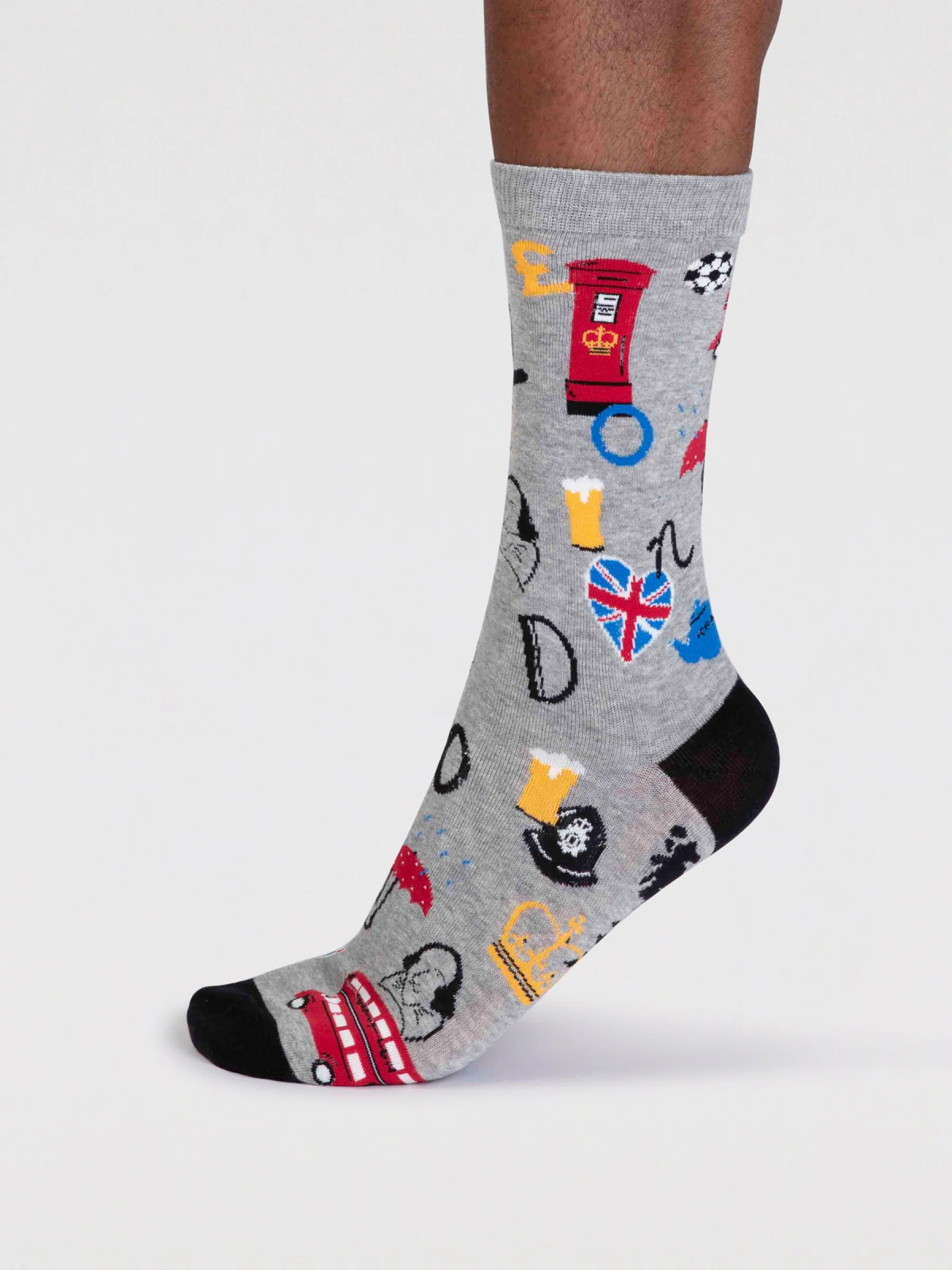 Will Men's Organic Cotton London Socks - Grey Marle - Flockneti