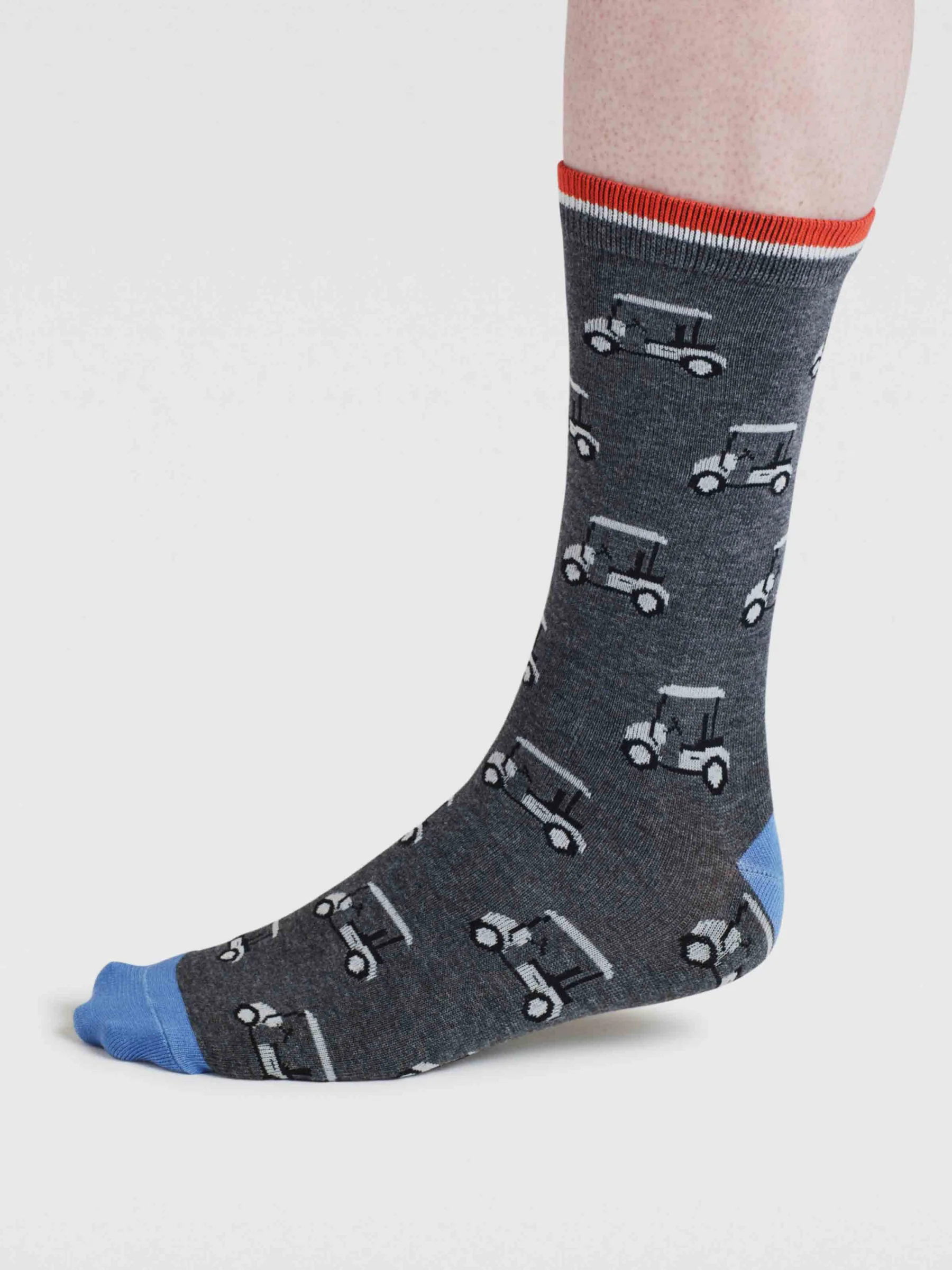 Kinley Golf Buggy Bamboo Socks - Dark Grey Marl - Flockneti