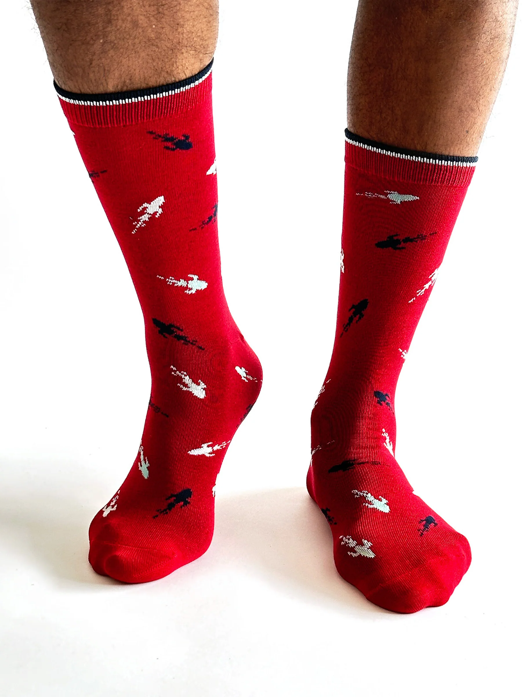 Cielo Space Bamboo Socks - Red - Flockneti