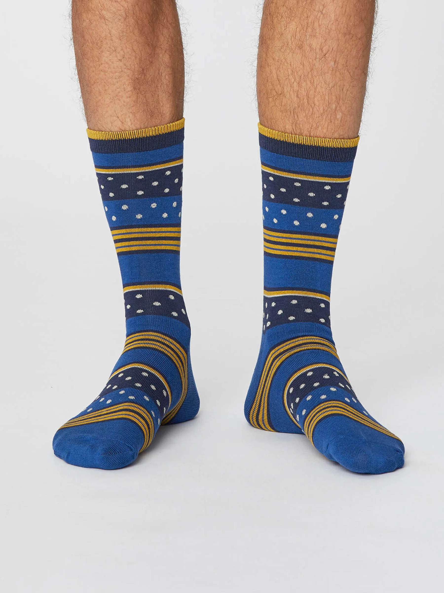 Spot and Stripe Socks - Royal Blue - Flockneti