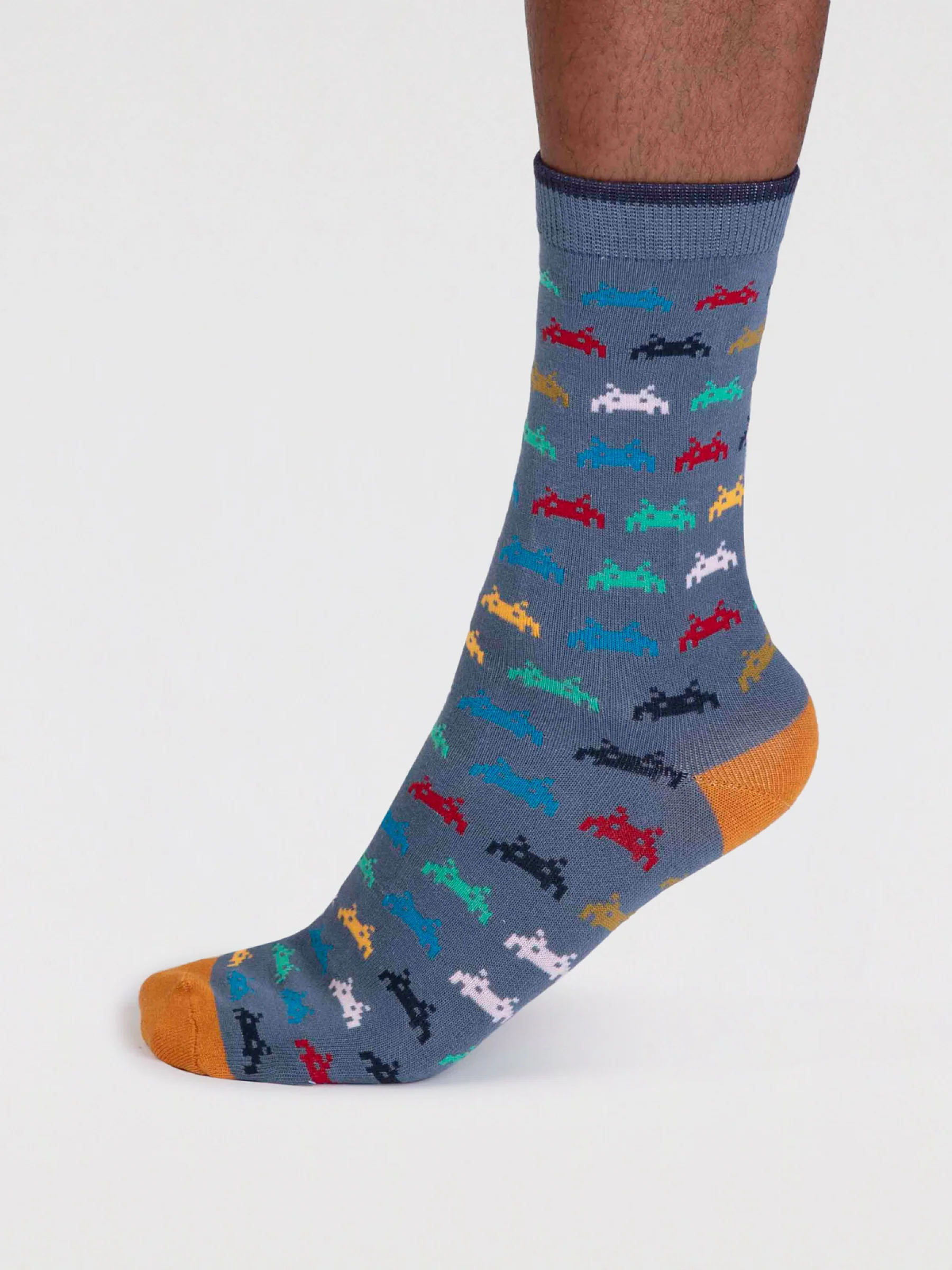Lucas Bamboo Arcade Socks. - Misty Blue - Flockneti