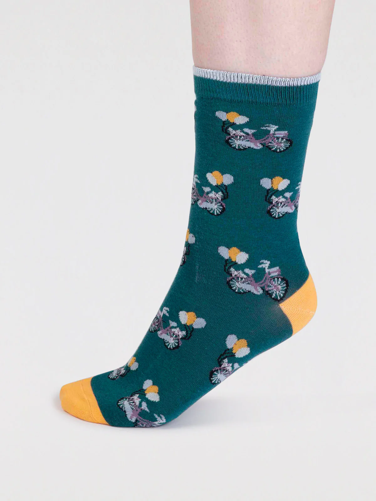 Akia Organic Cotton Bike Socks - Malachite Green - Flockneti