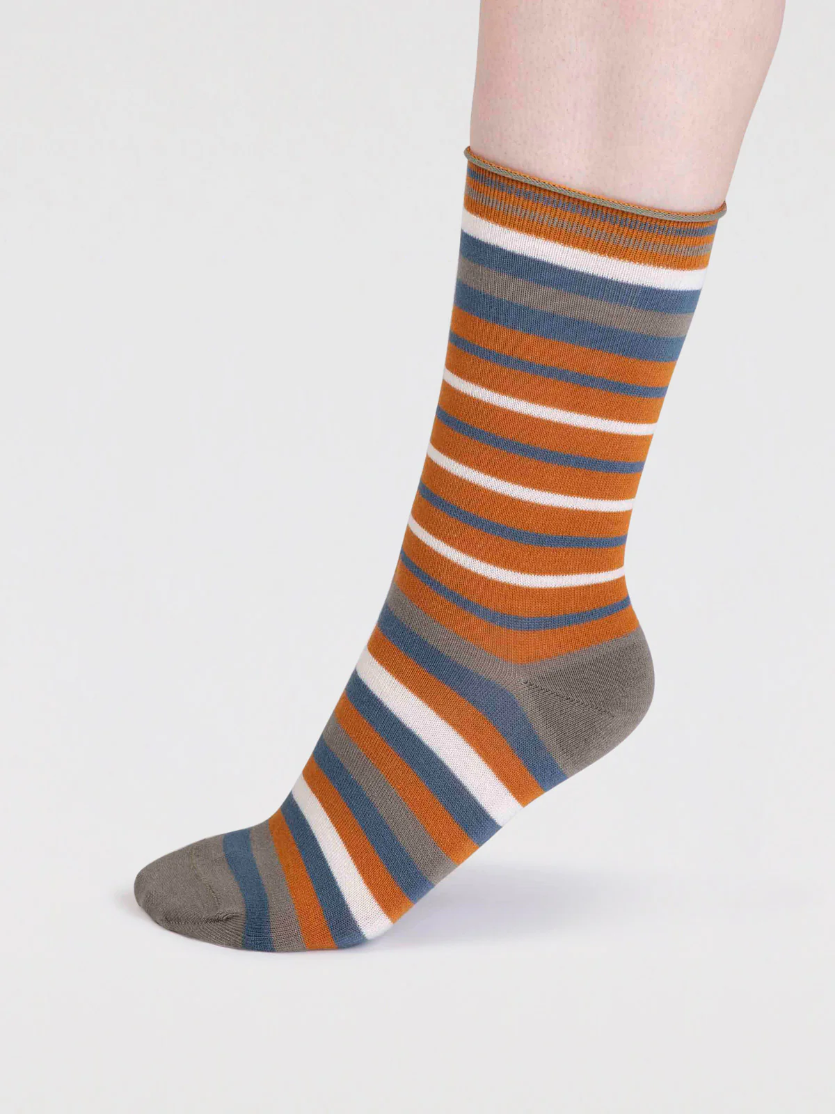 Lucia Bamboo Stripe Socks - Turmeric Yellow - Flockneti