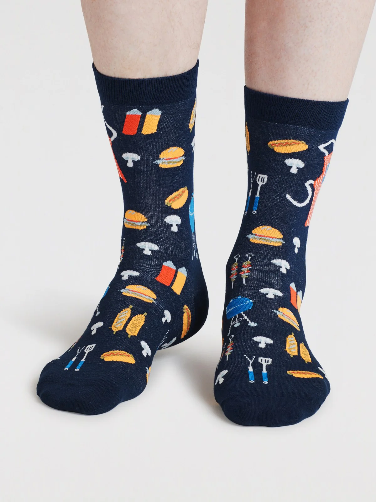Mens King Of The Grill Organic Cotton Socks - Navy - Flockneti