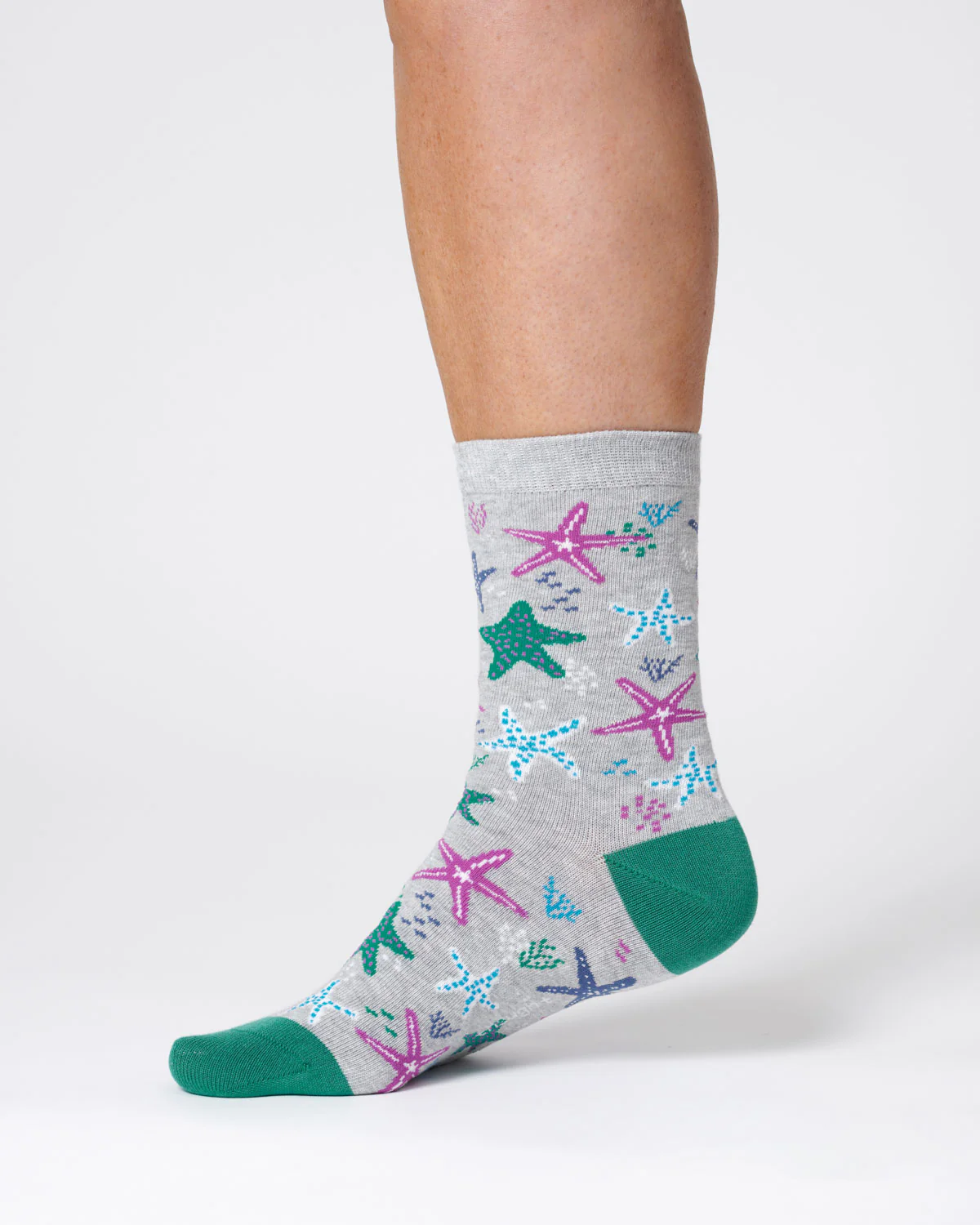 Womens Starfish Bamboo Sock - Mid Grey Marl - Flockneti