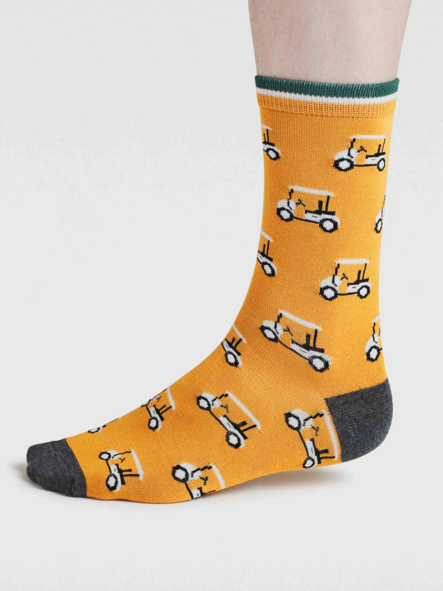 Kinley Golf Buggy Bamboo Socks - Cumin Yellow - Flockneti