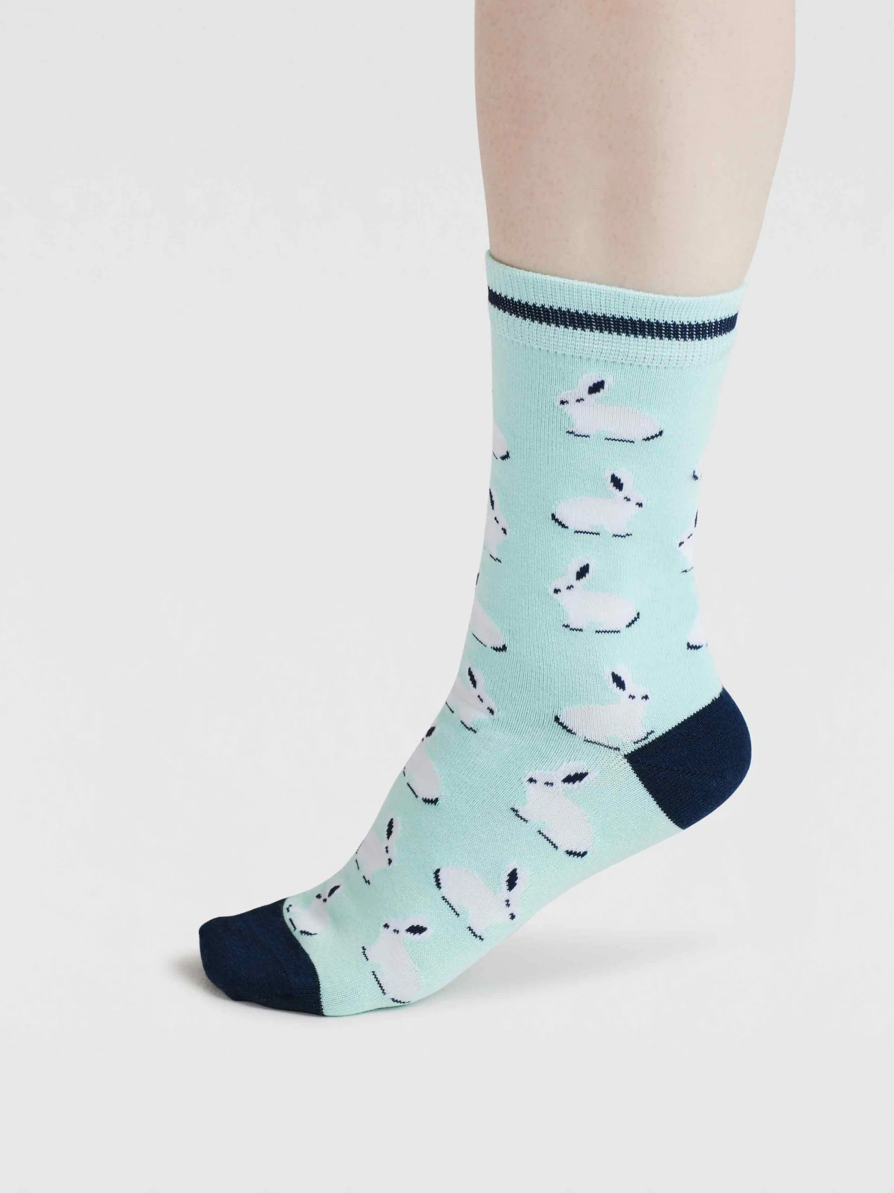 Elsa Easter Bunny Bamboo Socks - Deep Mint - Flockneti