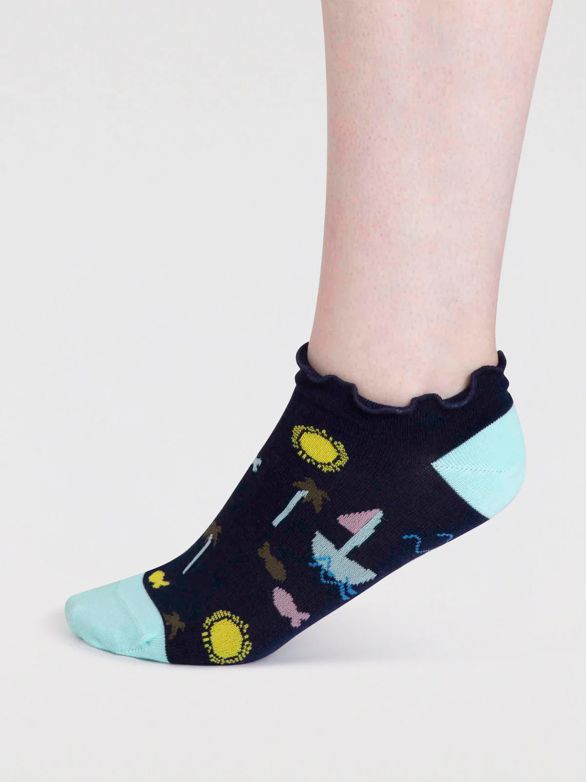 Maron Women's Bamboo Sailing Trainer Socks - Navy - Flockneti