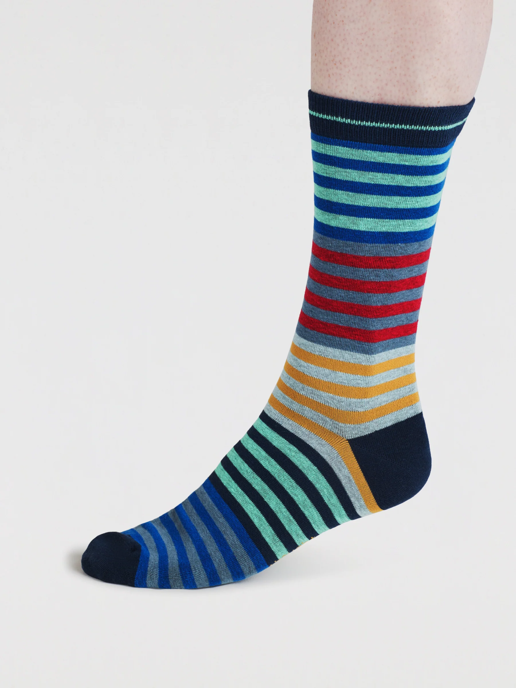 Mens Cline Stripe Spot Organic Cotton 3 Pack Socks - Multi - Flockneti