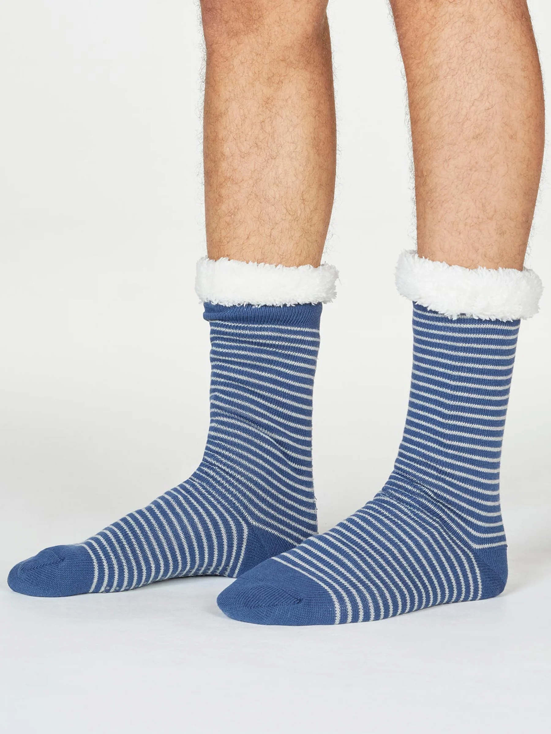 Blaise Stripe Cabin Socks - Blue Slate - Flockneti