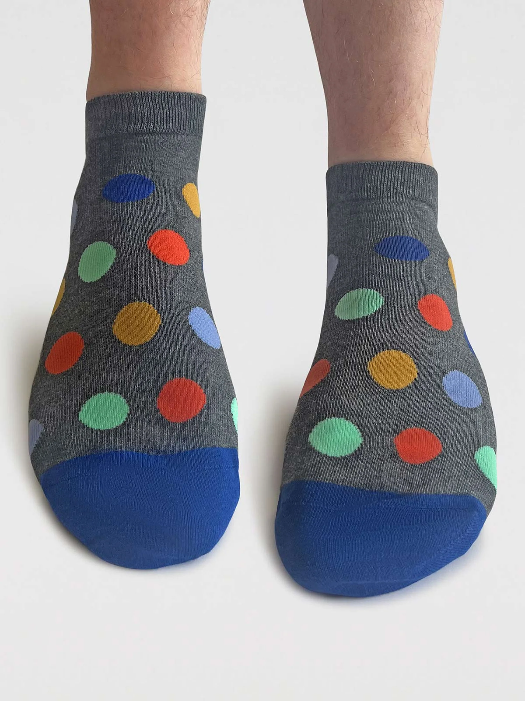 Mens Griffin Pattern Organic Cotton Trainer Socks - Cobalt Blue - Flockneti