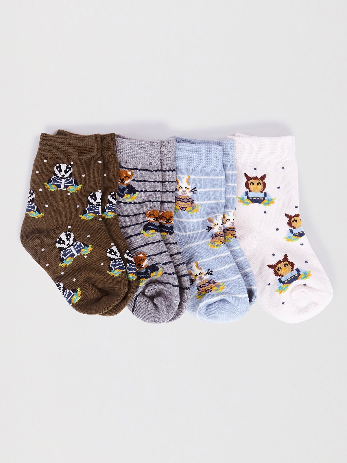 Ash Kids' Organic Cotton Animal Sock Box - Multi - Flockneti