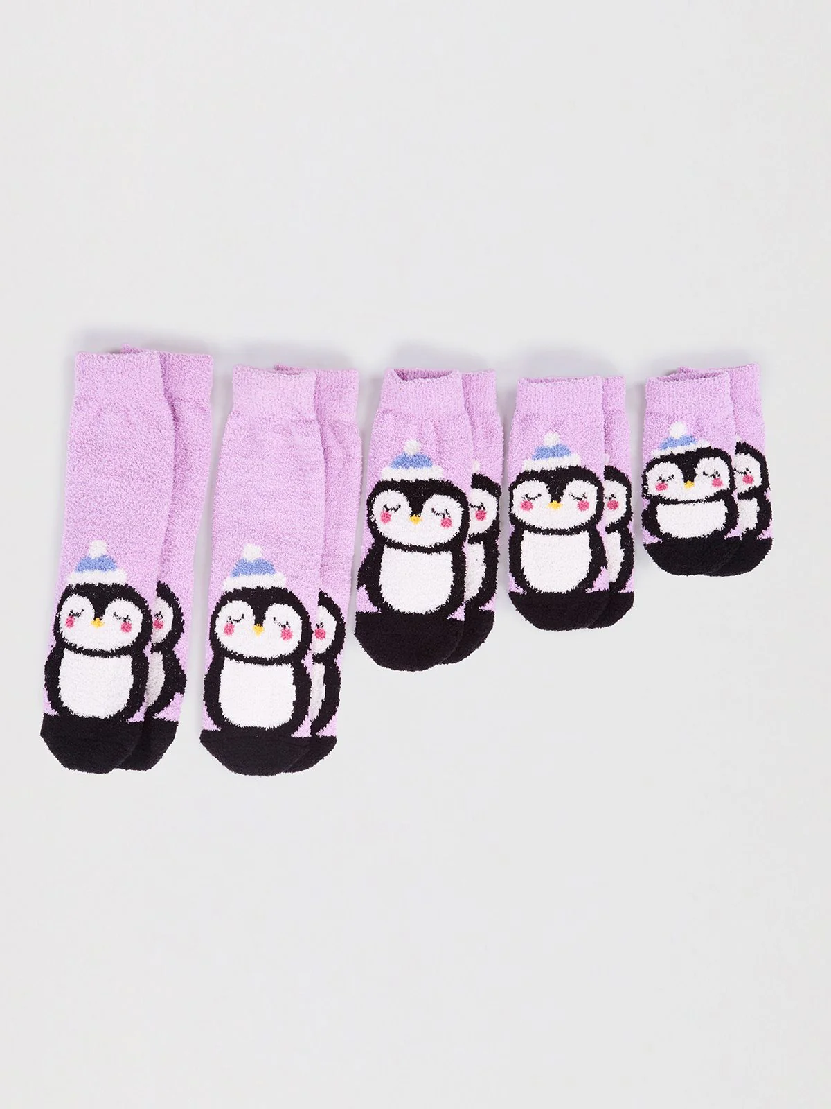 Billie Recycled Polyester Baby Animal Fluffy Sock - Lavender Purple - Flockneti