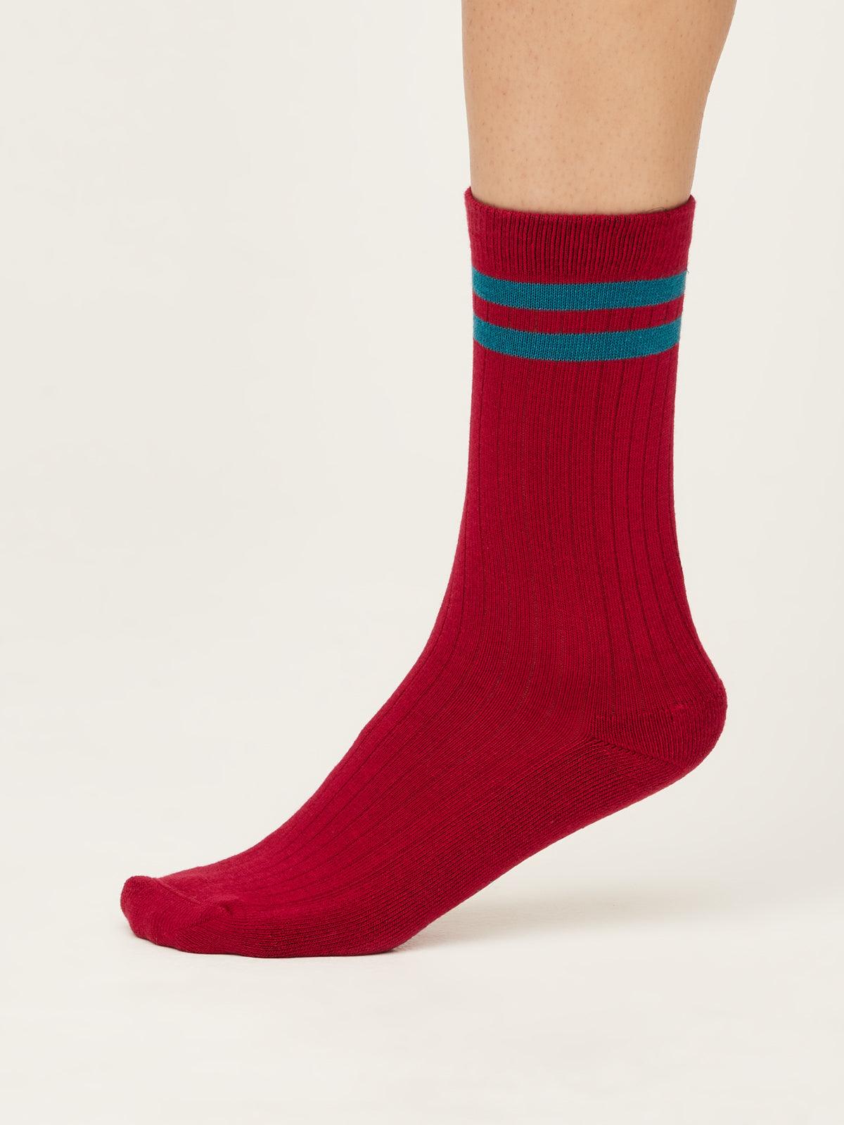 RUGBY STRIPE  SPORT SOCKS - MAGENTA PINK - Flockneti