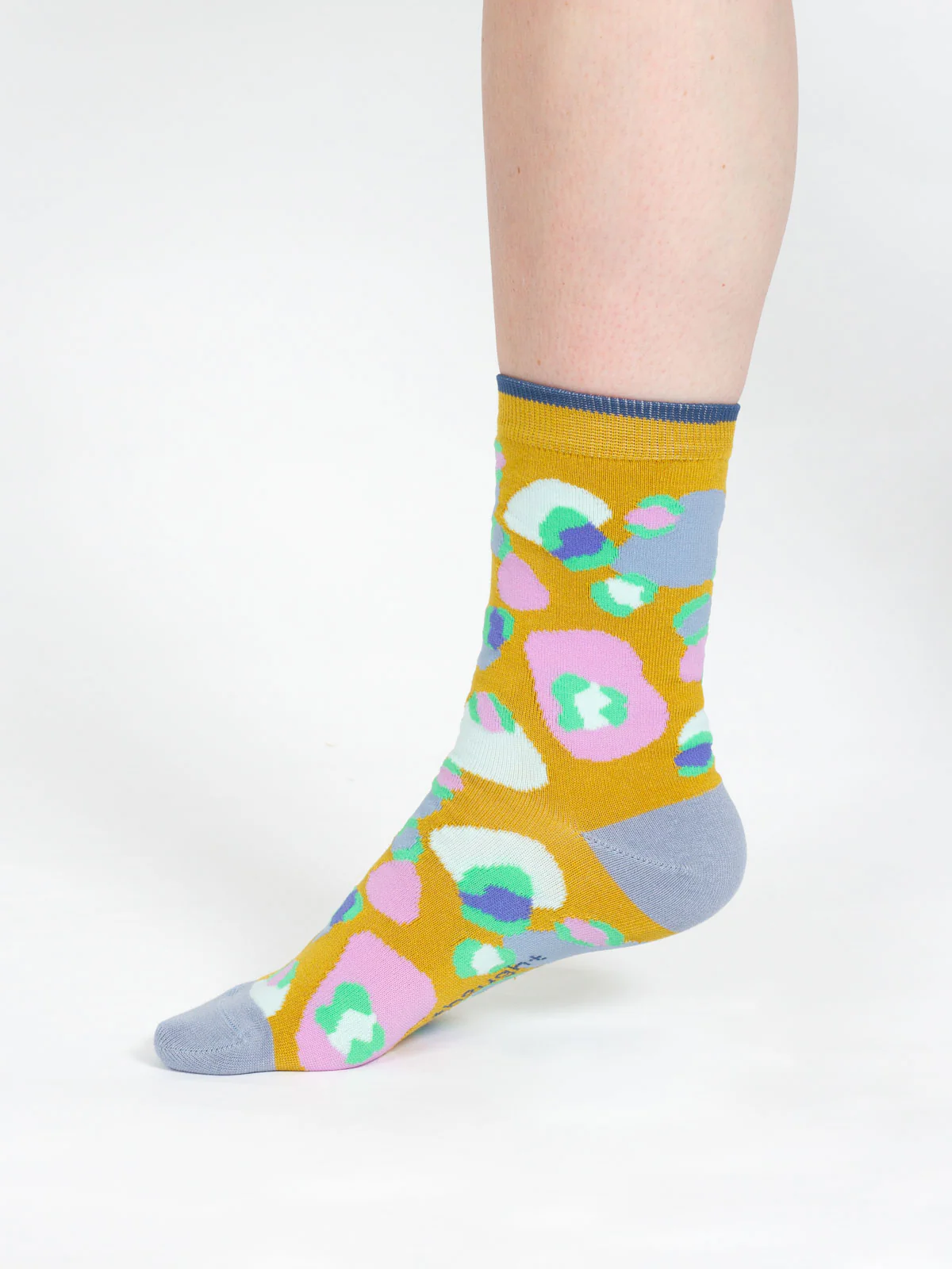 Multi Leopard Print Organic Cotton Socks - Yellow - Flockneti