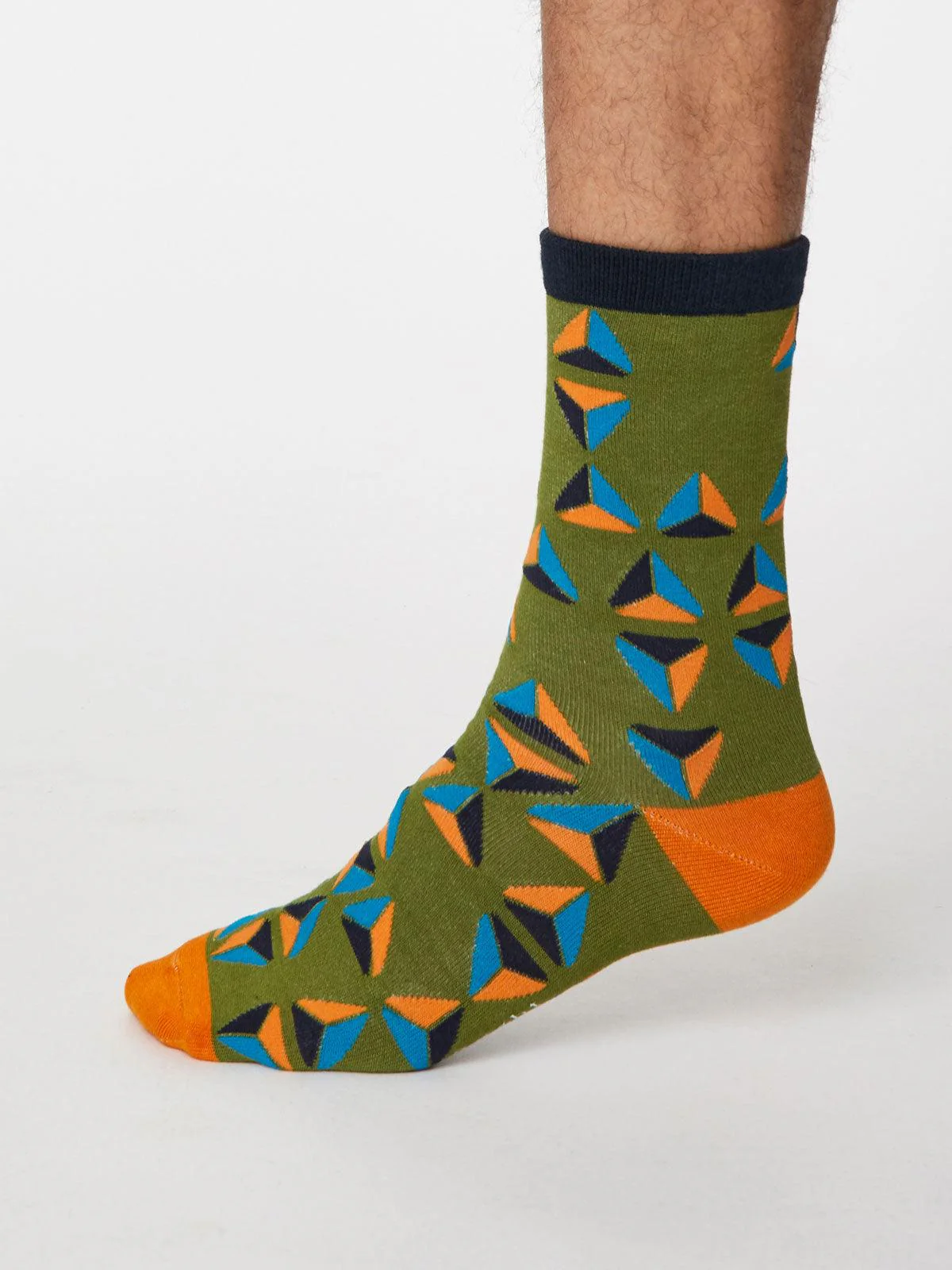 Geometrico Socks - Olive Green - Flockneti