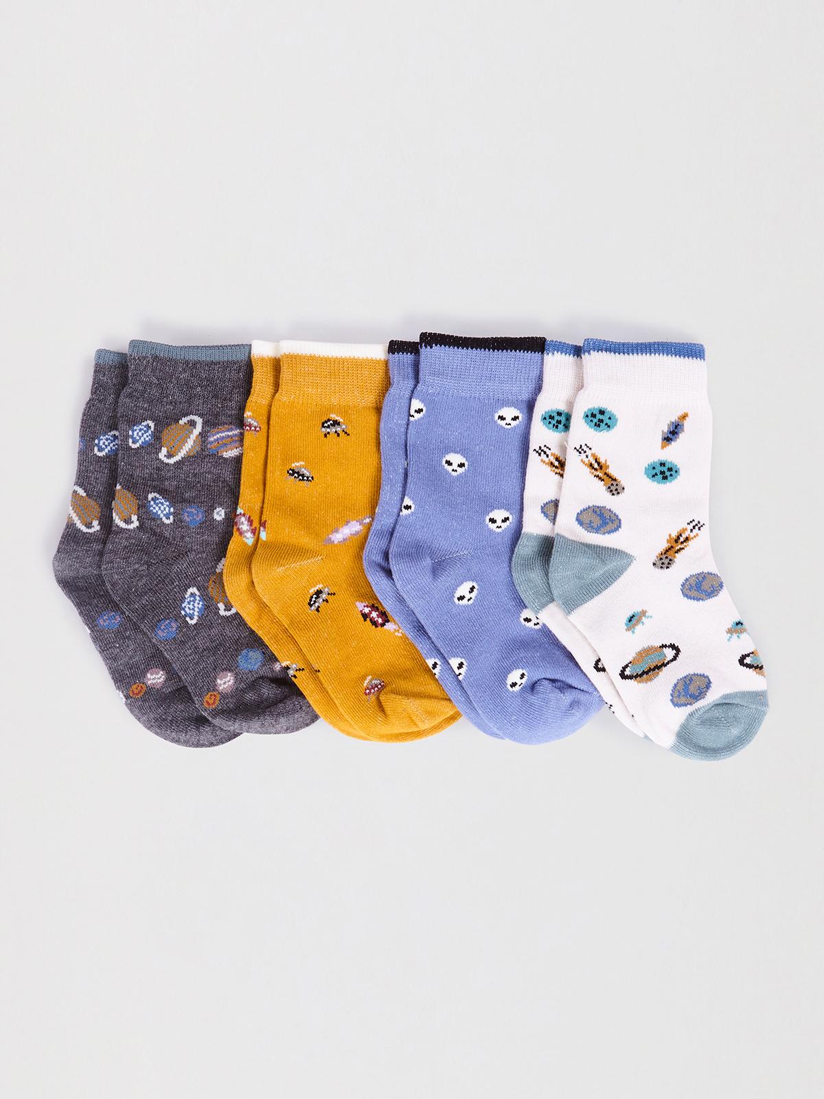 Zephyr Kids' Organic Cotton Space Sock Box - Multi - Flockneti