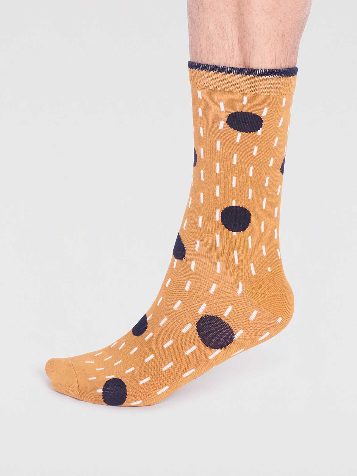 Leroy Bamboo Spot Socks - Mustard Yellow - Flockneti