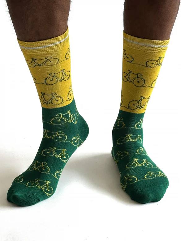 Riam Bike Bamboo Socks - Lichen Green - Flockneti