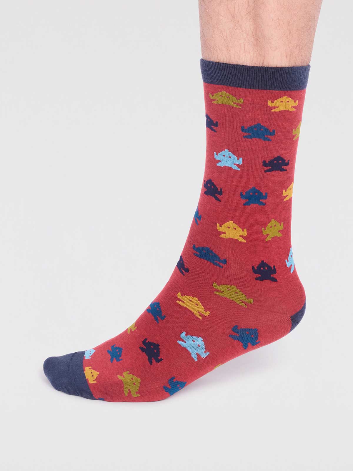 Salas Organic Cotton Rocket Socks - Hibiscus Red - Flockneti