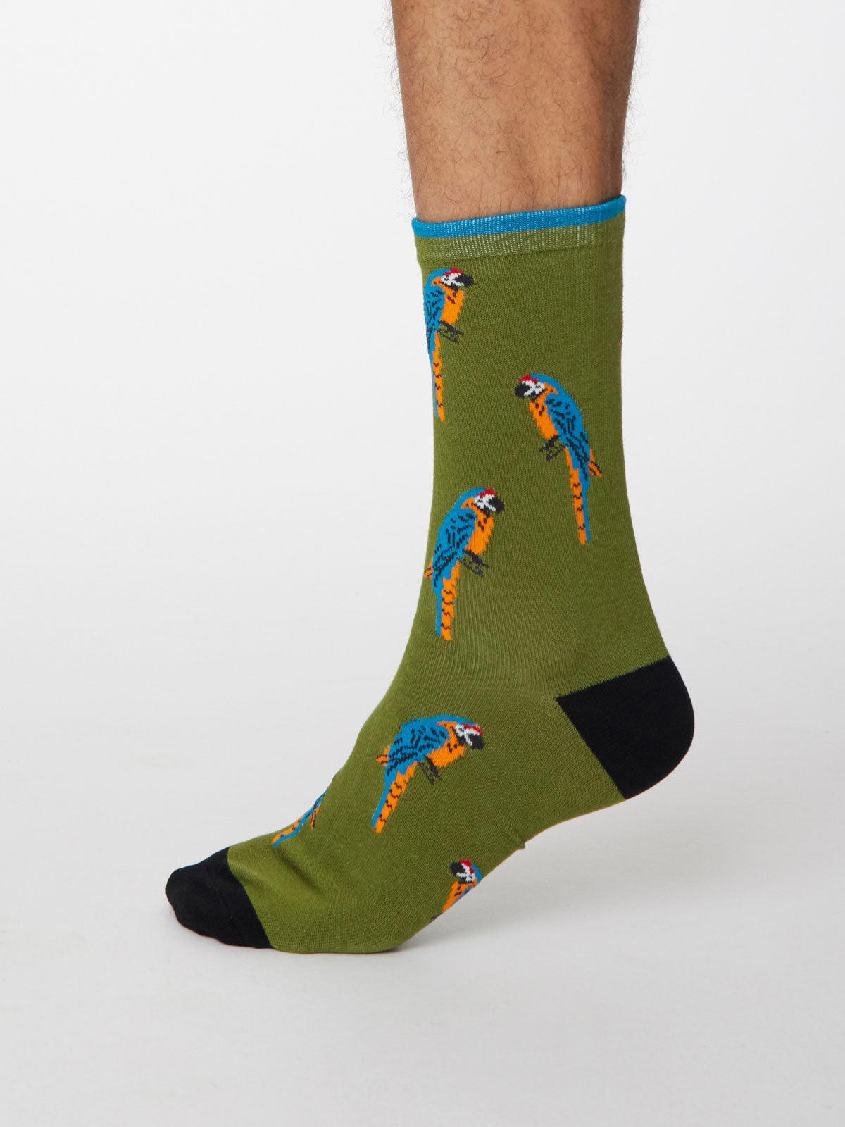 PAPPAGALLO SOCKS - OLIVE GREEN - Flockneti