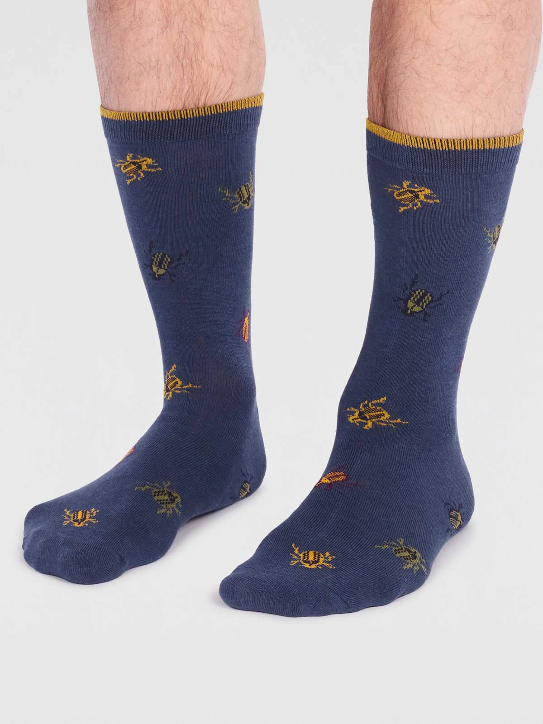 Brody Bamboo Bug Socks - Slate Blue - Flockneti