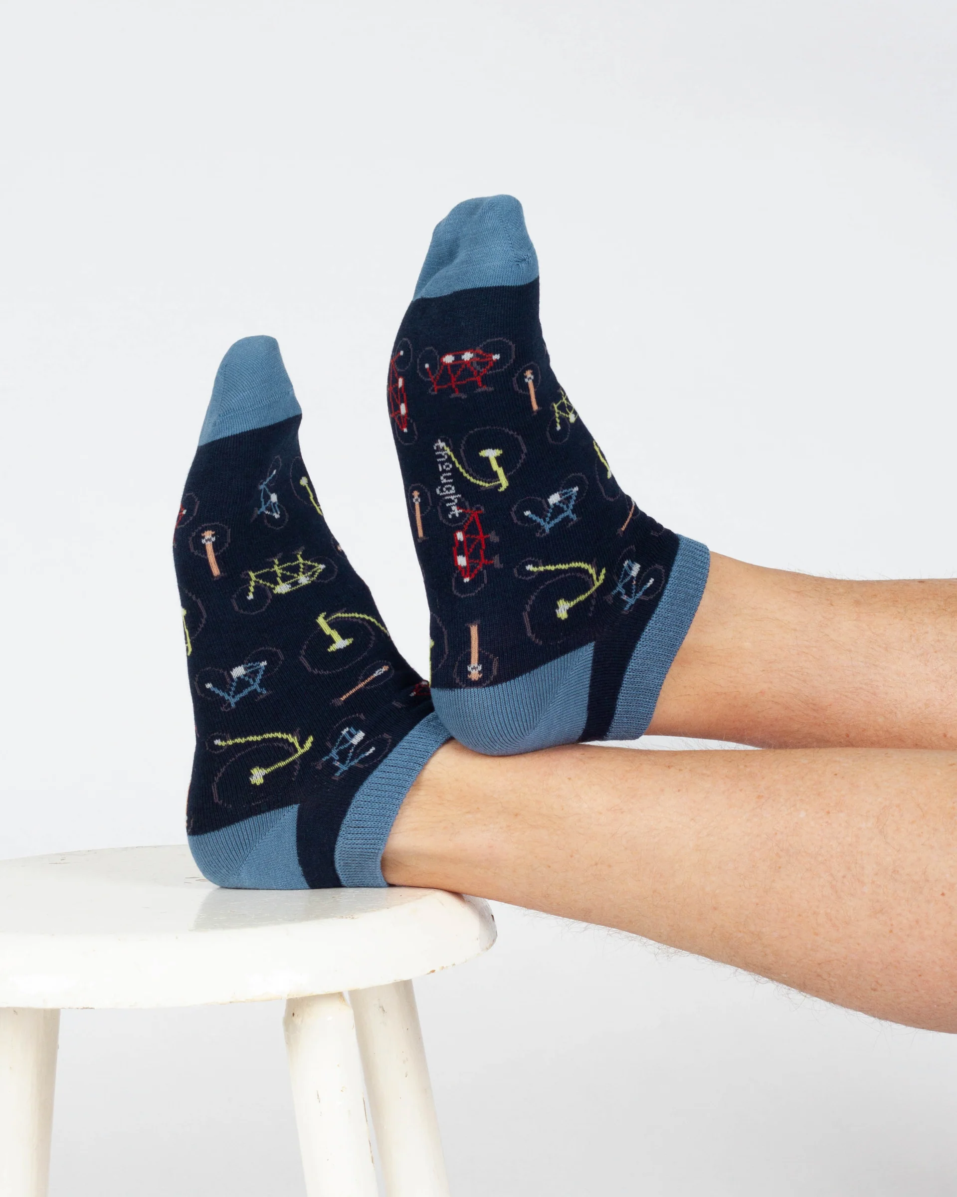 Bike Bamboo Trainer Socks - Navy - Flockneti