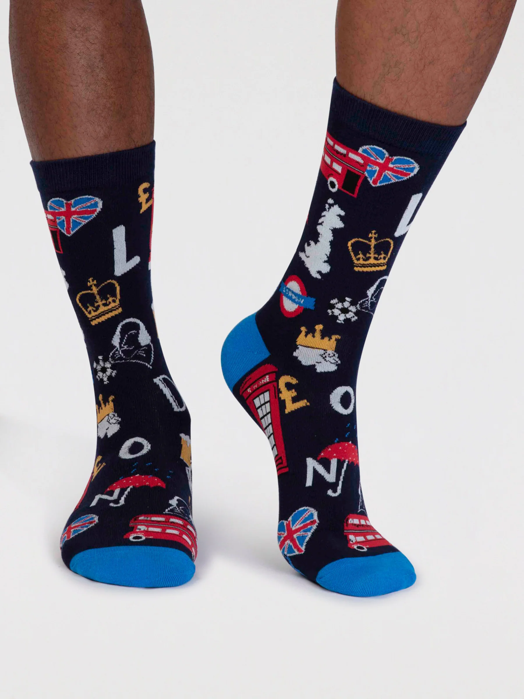 Will Men's Organic Cotton London Socks - Navy - Flockneti