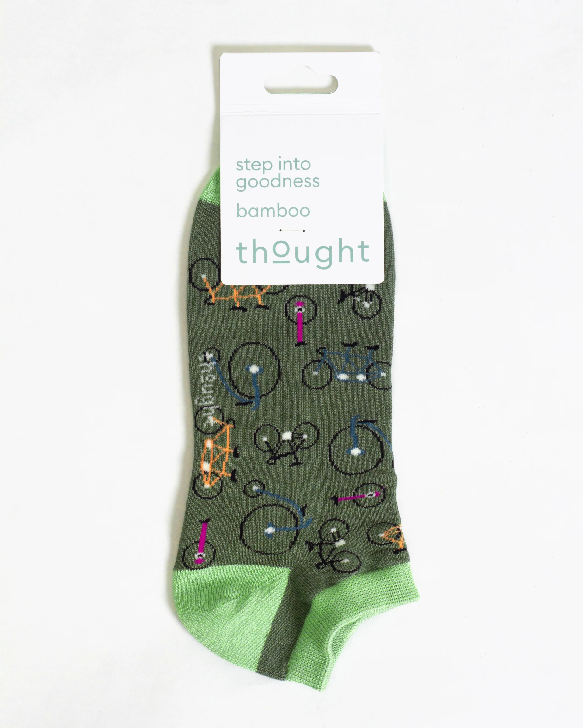 Bike Bamboo Trainer Socks - Green - Flockneti