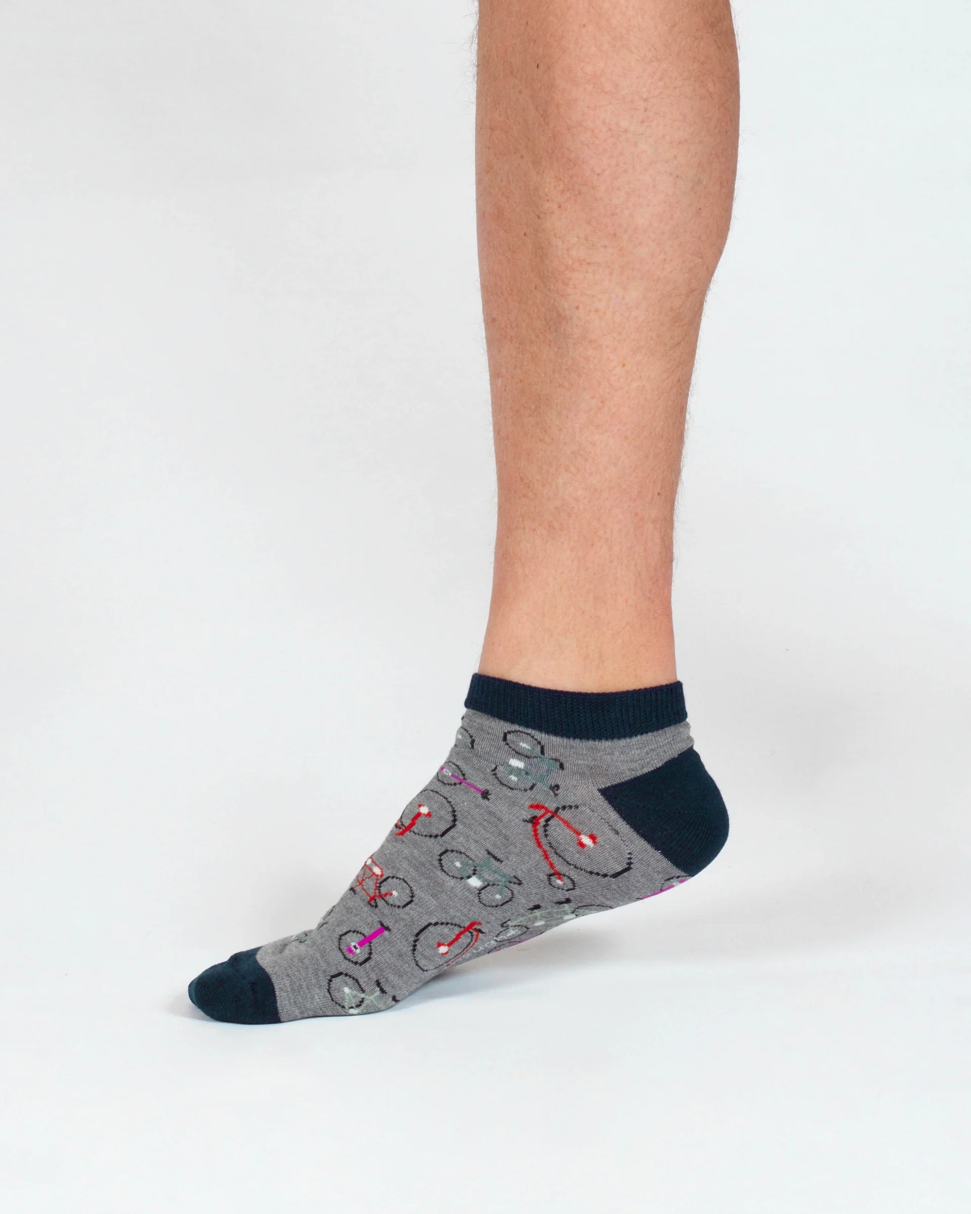 Bike Bamboo Trainer Socks - Grey Marl - Flockneti