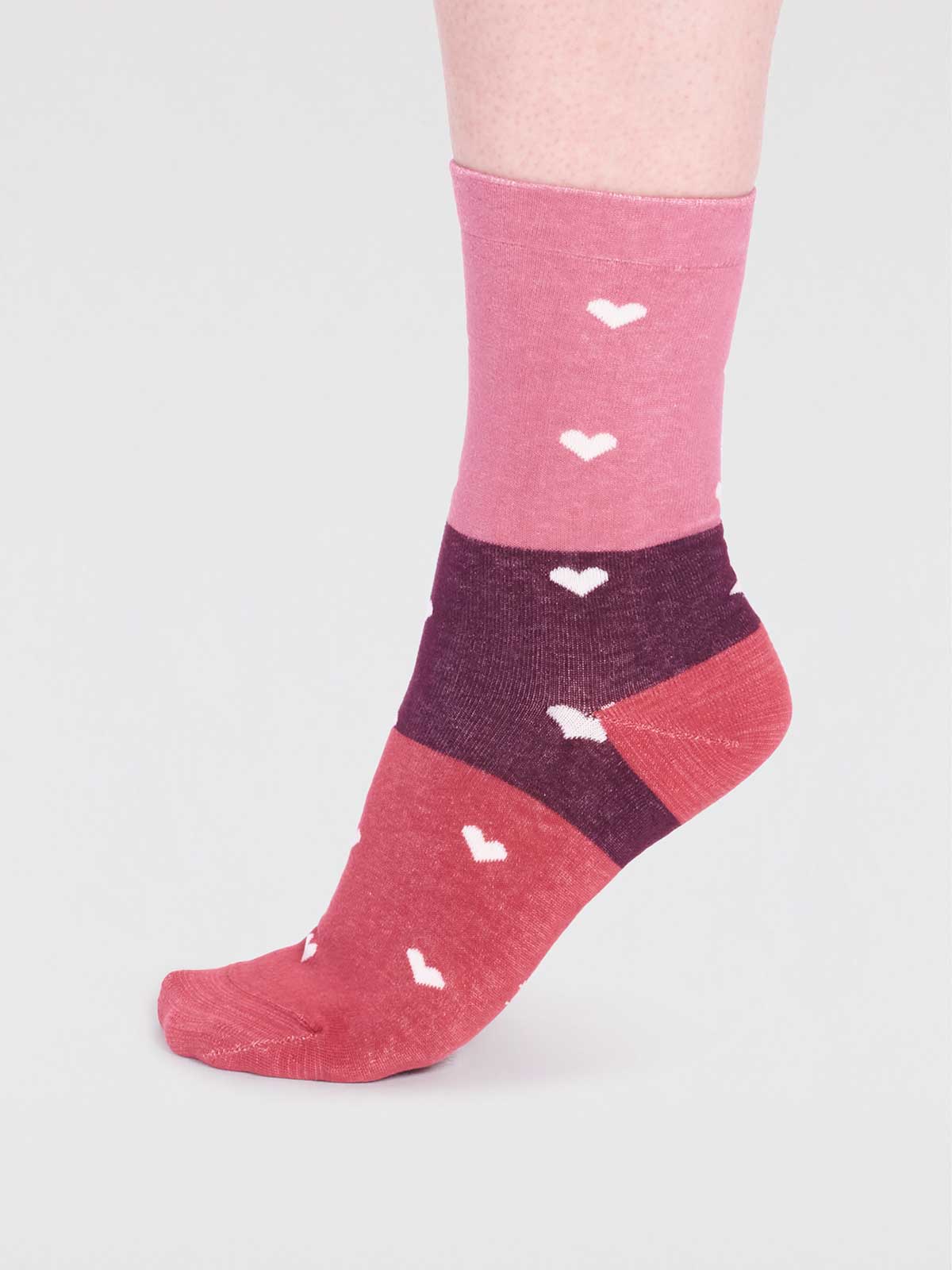 Nova Organic Cotton Heart Socks - Dusty Rose Pink - Flockneti